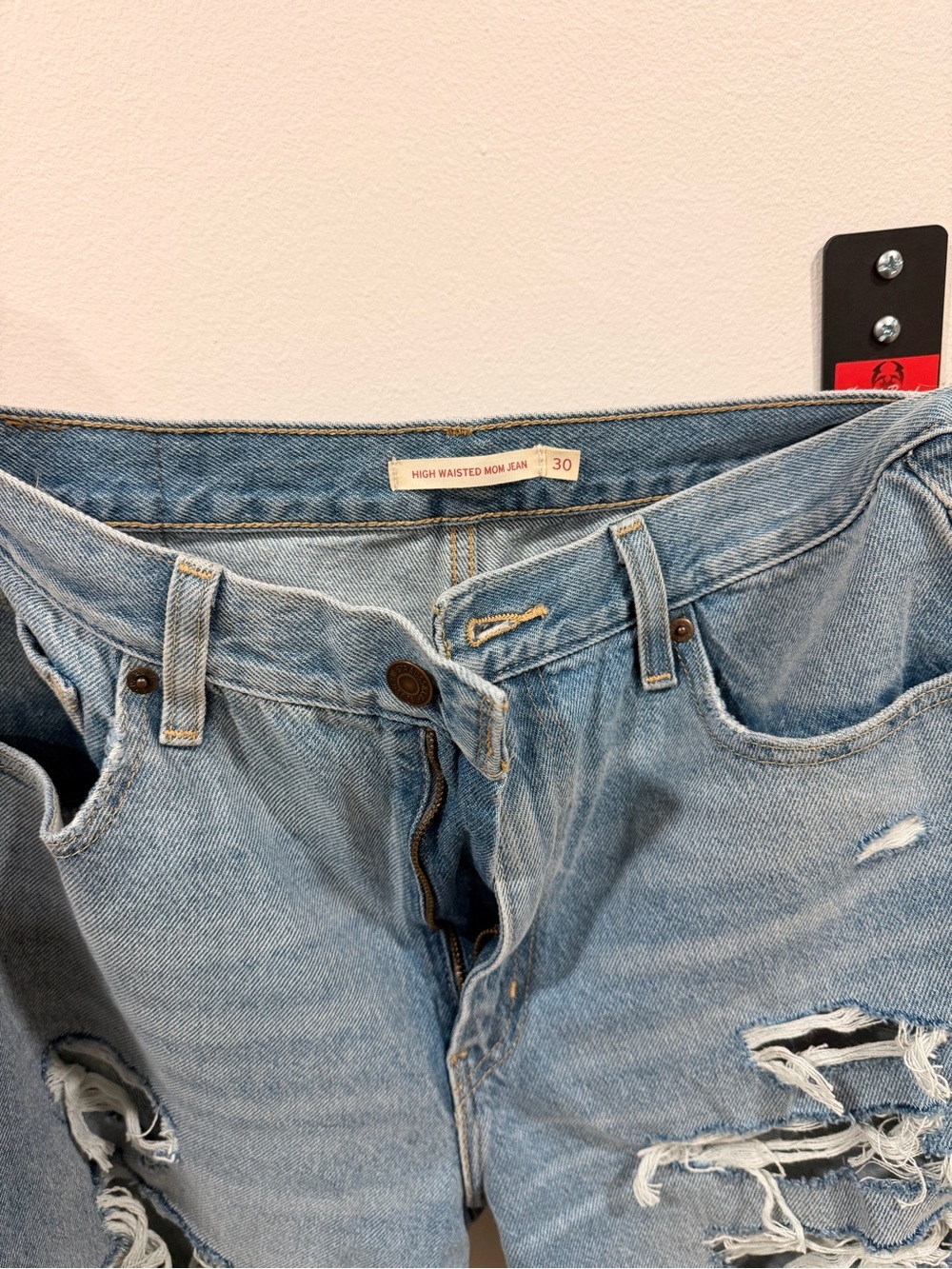 Levi's High-Rise Distressed Light Blue Jeans